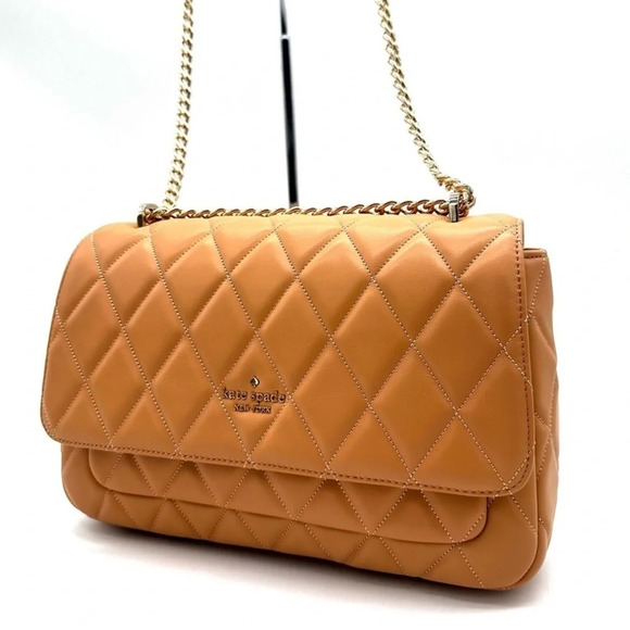 Kate Spade Carey Medium Quilted Leather Flap Shoulder Bag Tiramisu (NWT) - Picture 1 of 10